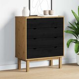  Komoda OTTA Crna 76,5 x 39,5 x 90 cm Masivna borovina | shoptok.hr