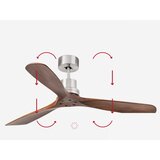 Faro 33370DC - Stropni ventilator LANTAU, braon/mat hrom, prečnik 132 cm + daljinski upravljač | Eponuda.com
