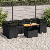 vidaXL 8-dijelni set vrtnih sofa od poliratana s jastucima crni | shoptok.hr