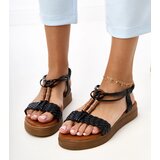 Gemre Black sandals with braided strap Keraya | Shoptok.si