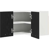 vidaXL Viseča omarica s polico Riga Črni hrast in bela 57 x 57 x 40 cm | Shoptok.si