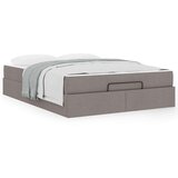  Konstrukcija postelje s shranjevanjem Taupe 160 x 200 cm blago | Shoptok.si