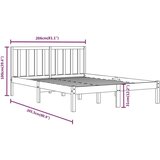  Za krevet od masivne borovine boja meda 200 x 200 cm | shoptok.hr