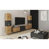 MID.YOU Dnevni Regal Berlin Iii, Barva Hrasta, Osvetlitev, 3-Delni | Shoptok.si