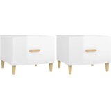  Stolići za kavu 2 kom sjajni bijeli 50x50x40 konstruirano drvo | shoptok.hr