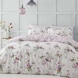 Catherine Lansfield Bela/rožnata podaljšana posteljnina za zakonsko posteljo 230x220 cm Songbird – | Shoptok.si