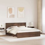  Okvir za krevet s uzglavljem Smeđi hrast 200 x 200 cm - Smeđi hrast 200 x 200 cm | shoptok.hr