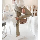 Gemre Eglantine High-Waisted Slim Beige Trousers | Shoptok.si