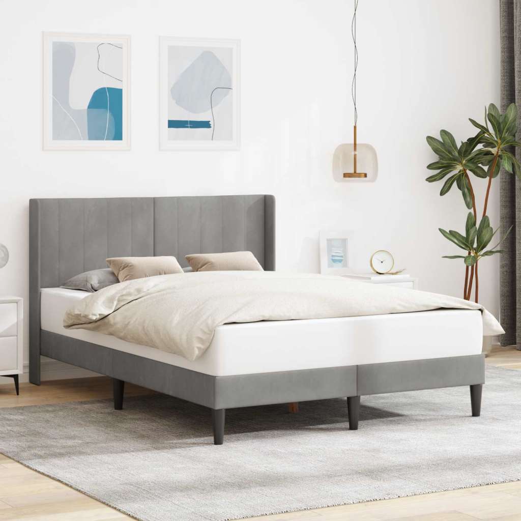  Okvir za krevet Svijetlo siva 140 x 190 cm Baršun - Svjetlosiva 140 x 190 cm | shoptok.hr