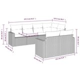  7-dijelni set vrtnih sofa sivi od poliratana | shoptok.hr