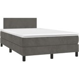 Box spring krevet s madracem tamnosivi 120 x 200 cm baršunasti | shoptok.hr