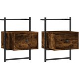 Maison Chic 2 kosi stenske nočne omarice - Nočne mize dimljen hrast 35x30x51 cm inž. les, (21687101) Cene