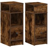  Noćni ormarići 2 kom s ladicama dimljeni hrast 25x31x66 cm | Eponuda.ba