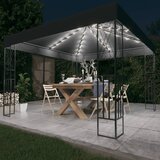 vidaXL Paviljon z LED lučkami 3x3 m antracitno blago | Shoptok.si