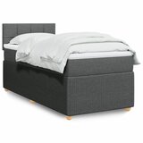 vidaXL Krevet s oprugama i madracem tamnosivi 90 x 190 cm od tkanine | shoptok.hr