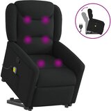  Masažni naslonjač na podizanje od tkanine crni | shoptok.hr