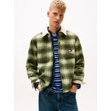Tommy Jeans Prehodna jakna oliva / pastelno zelena / bela | Shoptok.si
