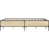  Okvir za krevet boja hrasta 120x190cm konstruirano drvo i metal | shoptok.hr