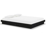  Posteljni okvir črn iz trdnega lesa 135x190 cm 4FT6, (20645488) | Shoptok.si