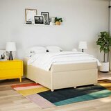  Krevet s oprugama i madracem krem 140x200 cm od tkanine | shoptok.hr
