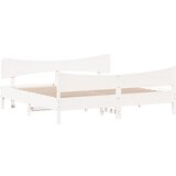 The Living Store Posteljni okvir brez vzmetnice bel 180x200 cm trdna borovina - Posteljni Okvir, (21497750) | Shoptok.si