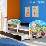  Dječji krevet ACMA s motivom, bočna wenge + ladica 180x80 cm 36 Vatrogasci | shoptok.hr