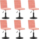 Furnova Vrtljivi jedilni stoli 6 kosov roza žamet, (21928970) | Shoptok.si