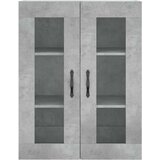 vidaXL Visoka komoda betonsko siva 69,5x34x180 cm inženirski les | Shoptok.si