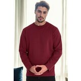 Dewberry 40222 Double Crew Neck Mens Sweatshirt-BURGUNDY Cijene