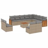 Maison Chic Seti vrtnega pohištva - Vrtna garnitura - Vrtni pohištvo set 13-delna z blazinami bež poli ratan, (21811485) | Shoptok.si