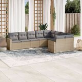 vidaXL 9-dijelni set vrtnih sofa s jastucima bež od poliratana | shoptok.hr