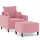  Fotelj s stolčkom za noge roza 60 cm žamet | Shoptok.si