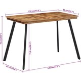  Blagovaonski stol 120 x 62 x 76 cm od masivne tikovine | shoptok.hr