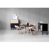 Hammel Furniture Okrogla raztegljiva jedilna miza z dodatno ploščo in s črno mizno ploščo ø 135 cm Meza – | Shoptok.si