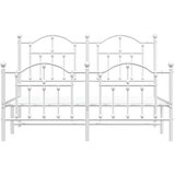 Metalni okvir kreveta uzglavlje i podnožje bijeli 140 x 190 cm | shoptok.hr