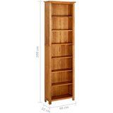 vidaXL Police za knjige s 7 razine 60x22x200 cm od masivne hrastovine | shoptok.hr