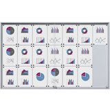 eurokraft pro Vitrina z drsnimi vrati, zunanje mere ŠxVxG 1566 x 947 x 50 mm, kovinska zadnja stena | Shoptok.si