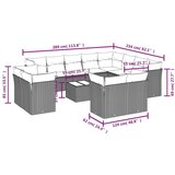  13-dijelni set vrtnih sofa s jastucima poliratan crni | shoptok.hr