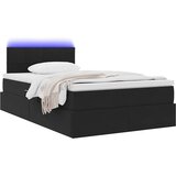  LED krevet za pohranu s madracem Crna 120 x 200 cm Baršun | Shoptok.si