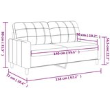  Dvosjed od tkanine tamnosivi 140 cm | shoptok.hr