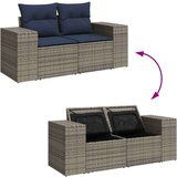  Vrtna garnitura - 8-dijelni set vrtnih sofa od poliratana s jastucima sivi - Siva 1 | shoptok.hr