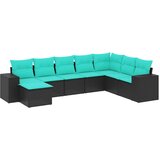  Vrtni set od 8 dijelova s jastucima, crni poliratan | shoptok.hr