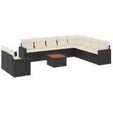  The Living Store Vrtna sedežna garnitura 11-delna z blazinami črn poli ratan - Vrtna Sedežna Garniture, (21460135) | Shoptok.si