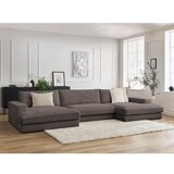 Bobochic Paris Smeđe-siva kutna garnitura od samta (u obliku slova "U") Leonard – | shoptok.hr