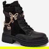 Boto Women's Work Boots Insulated With Gold Chain And Charms Black Vessara | Eponuda.ba
