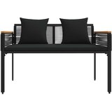  Set vanjskog namještaja s jastukom 4 pcs Crna poliratan | shoptok.hr
