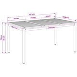  Stol za večeru u vrtu Prirodna i crna 147 x 88,5 x 75 cm | shoptok.hr