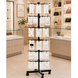  Rotating Display Shelf Hanger 6-Tier On Wheels Black 40x150cm | Shoptok.si