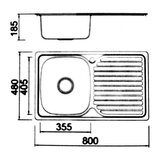 Boloco BL Ugradna sudopera BL 834 800x480x180 mm