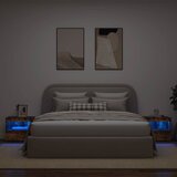  Noćni ormarići s LED svjetlima 2kom dimljeni hrast 50x40x45 cm | shoptok.hr